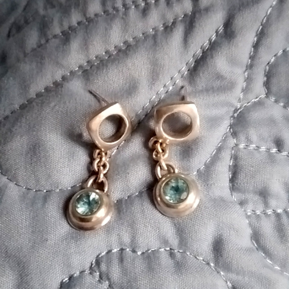 Versani Sterling Silver Blue Topaz Drop Earrings - Picture 1 of 4